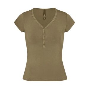 SKIMS New Vintage Henley in Army